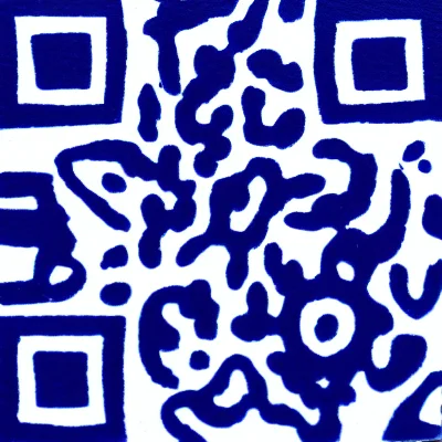 Tangerine Riso abstract QR code template preview