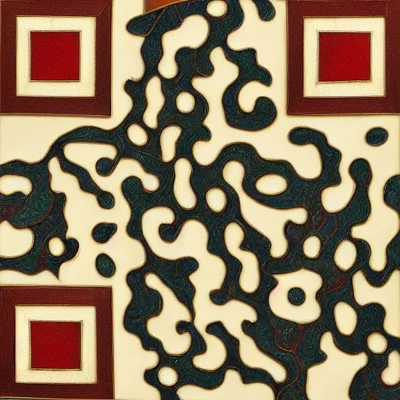 Turquoise Cloisonné abstract QR code template preview