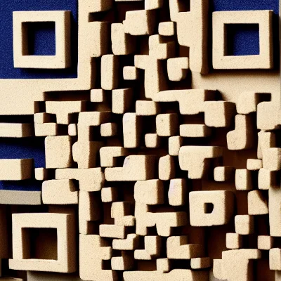Ultramarine Blocks abstract QR code template preview