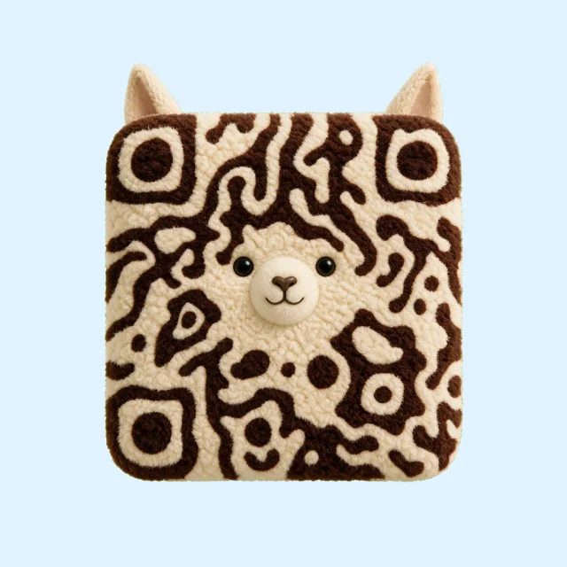 Alpaca animal QR code template preview
