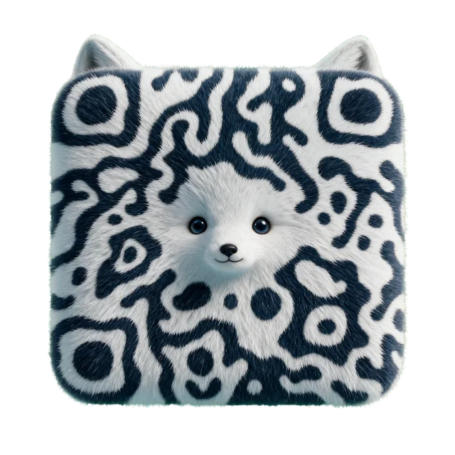 Arctic fox animal QR code template preview