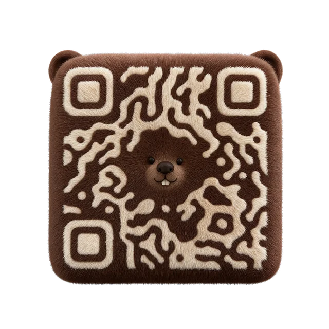 Beaver animal QR code template preview