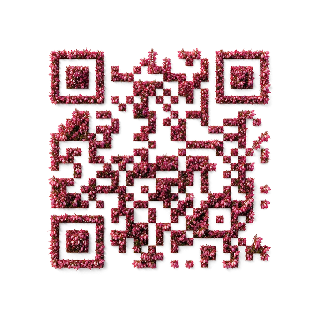 Heather botanical QR code template preview