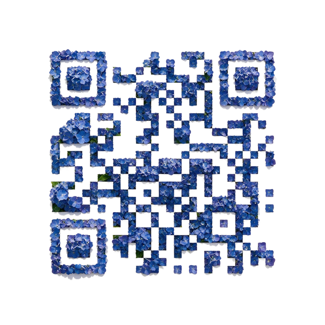Hydrangea botanical QR code template preview