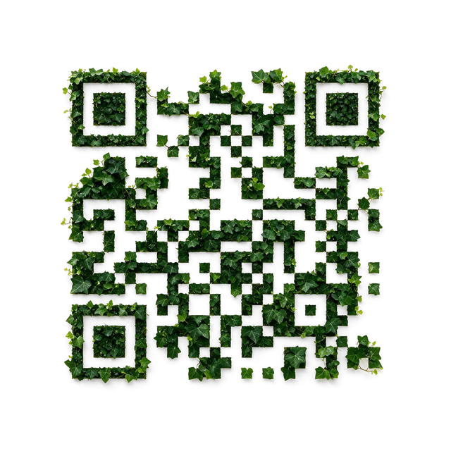 Ivy botanical QR code template preview