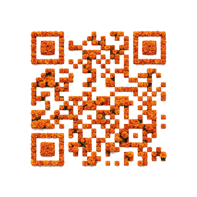 Marigold botanical QR code template preview