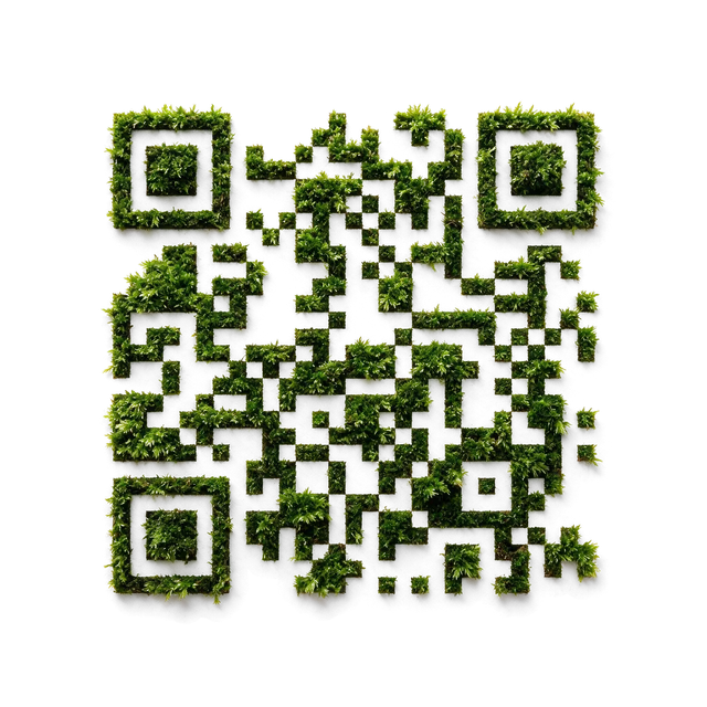 Moss botanical QR code template preview