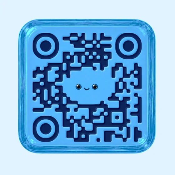 Blue Raspberry candy QR code template preview