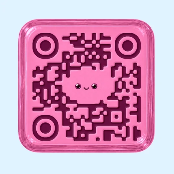 Pink Drop candy QR code template preview