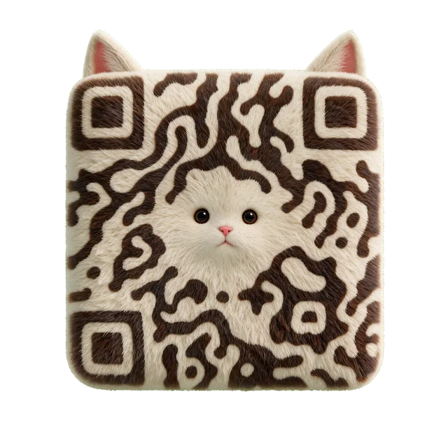 Cat animal QR code template preview