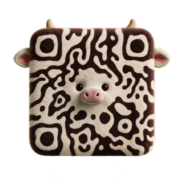 Cow animal QR code template preview