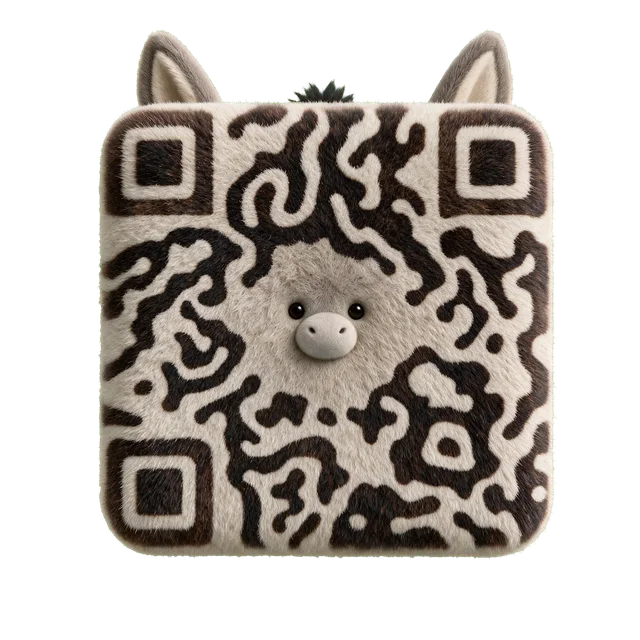 Donkey animal QR code template preview