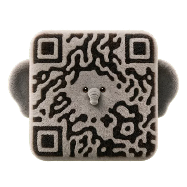 Elephant animal QR code template preview
