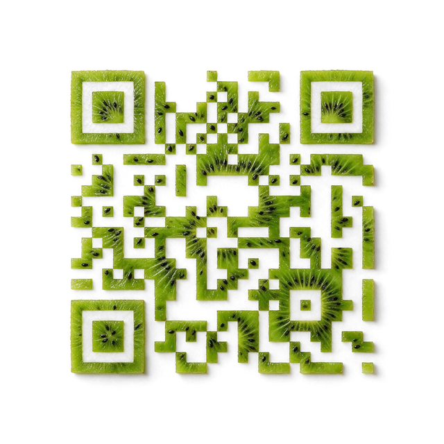 Kiwi food QR code template preview