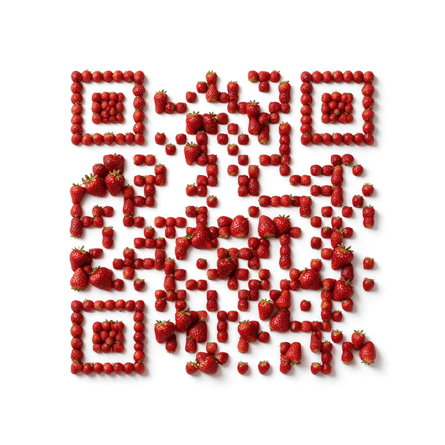 Strawberry food QR code template preview
