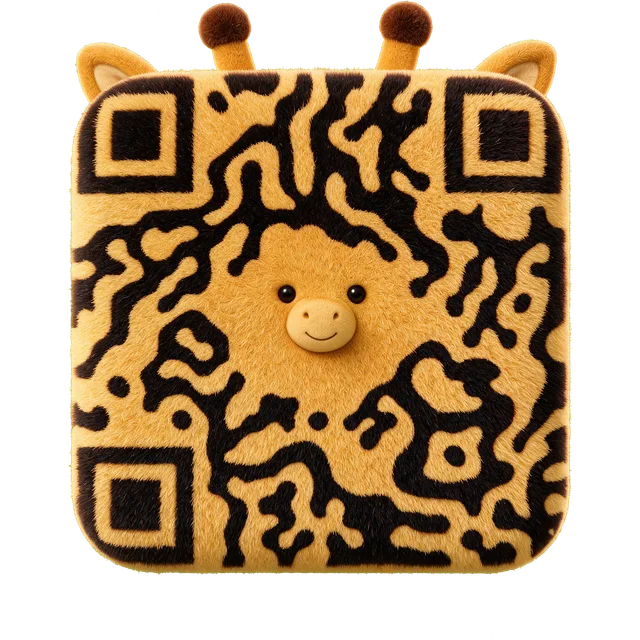 Giraffe animal QR code template preview