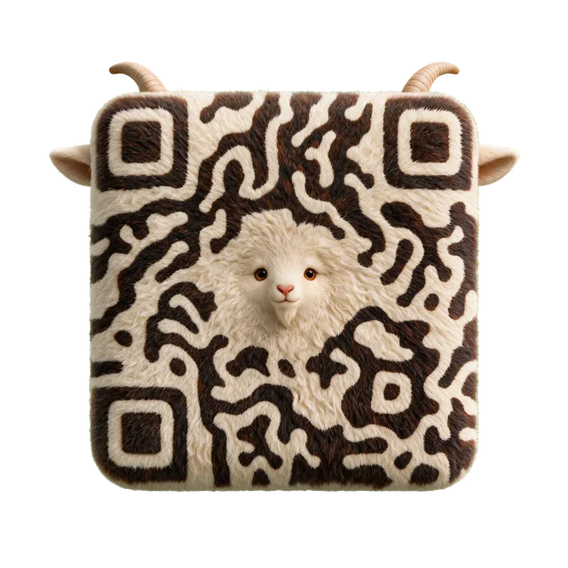 Goat animal QR code template preview