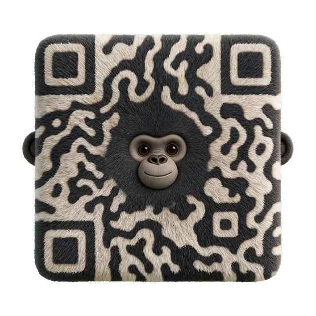 Gorilla animal QR code template preview