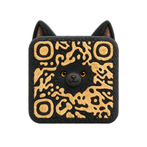 Black Cat Halloween QR code template preview