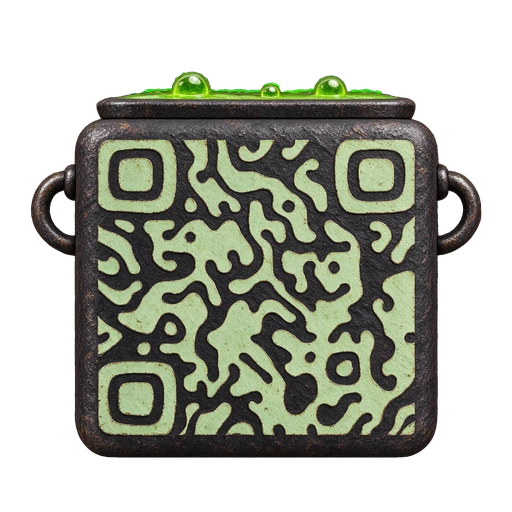 Cauldron Halloween QR code template preview