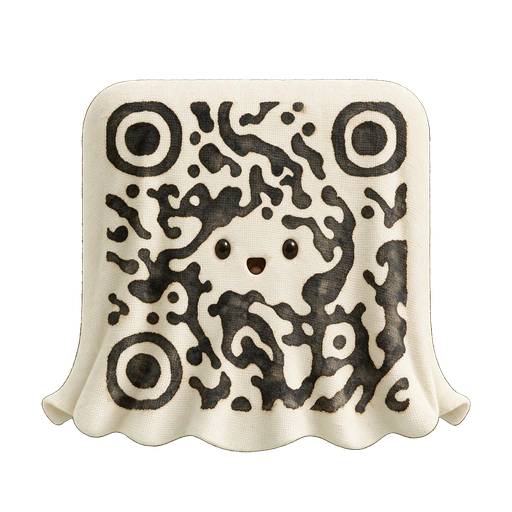 Ghost Halloween QR code template preview