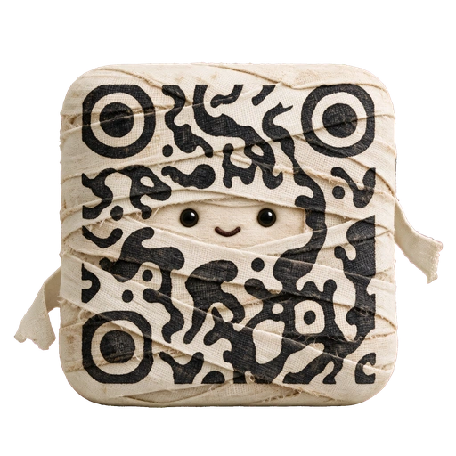 Mummy Halloween QR code template preview