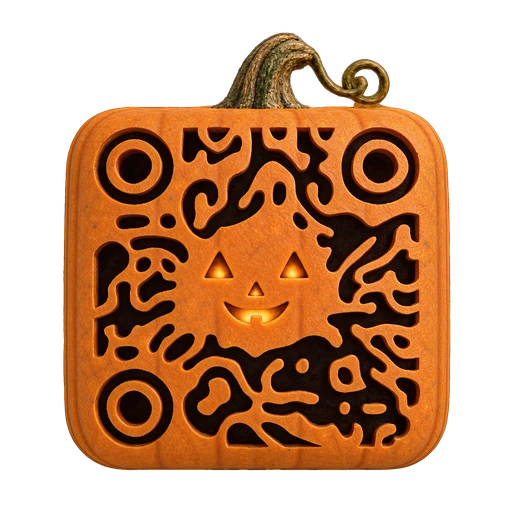 Pumpkin Halloween QR code template preview