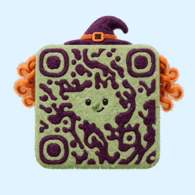 Witch Halloween QR code template preview
