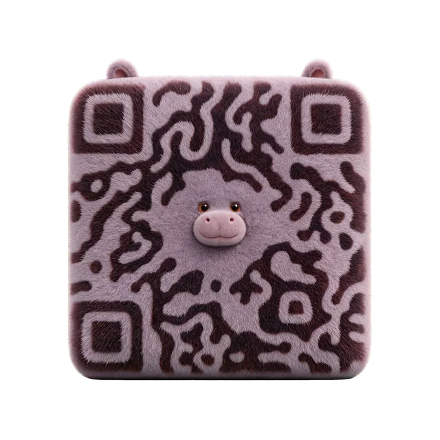 Hippo animal QR code template preview
