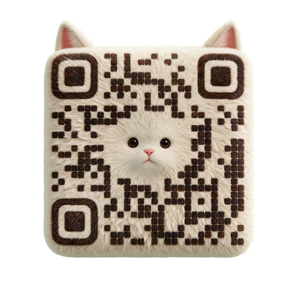 Cat Creative QR example with square structural details