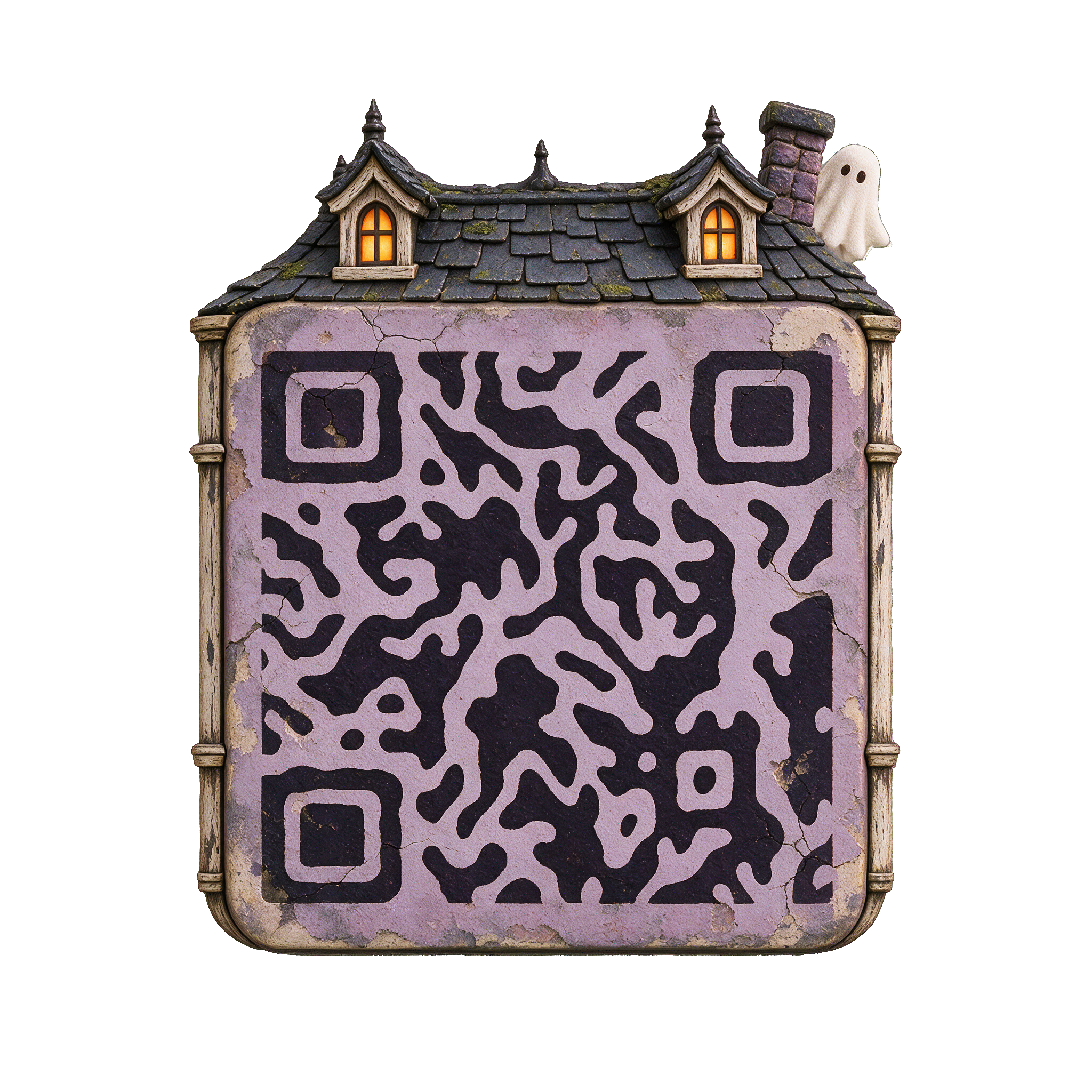 Haunted House Halloween QR code template preview