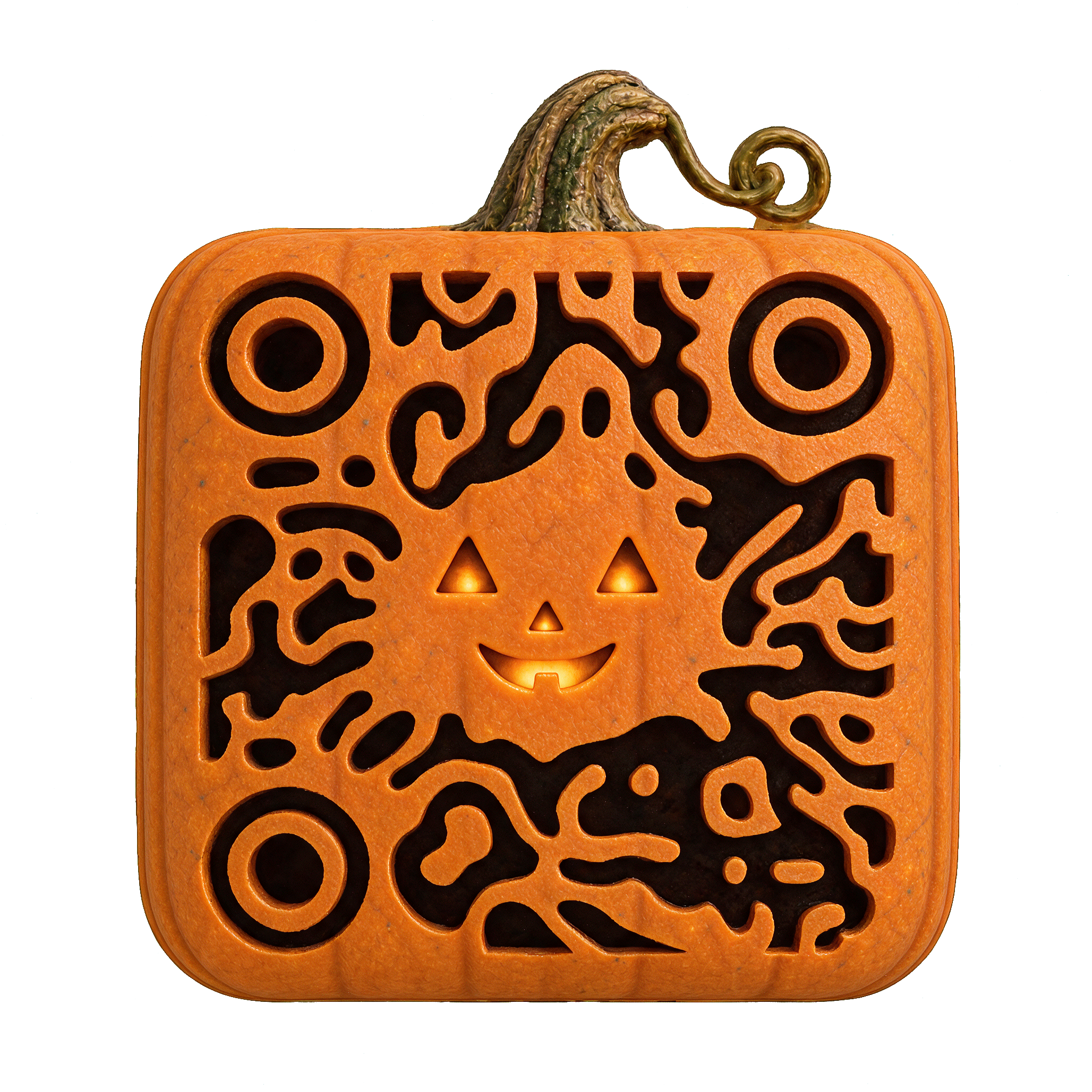 Pumpkin Halloween QR preview with Organic pattern
