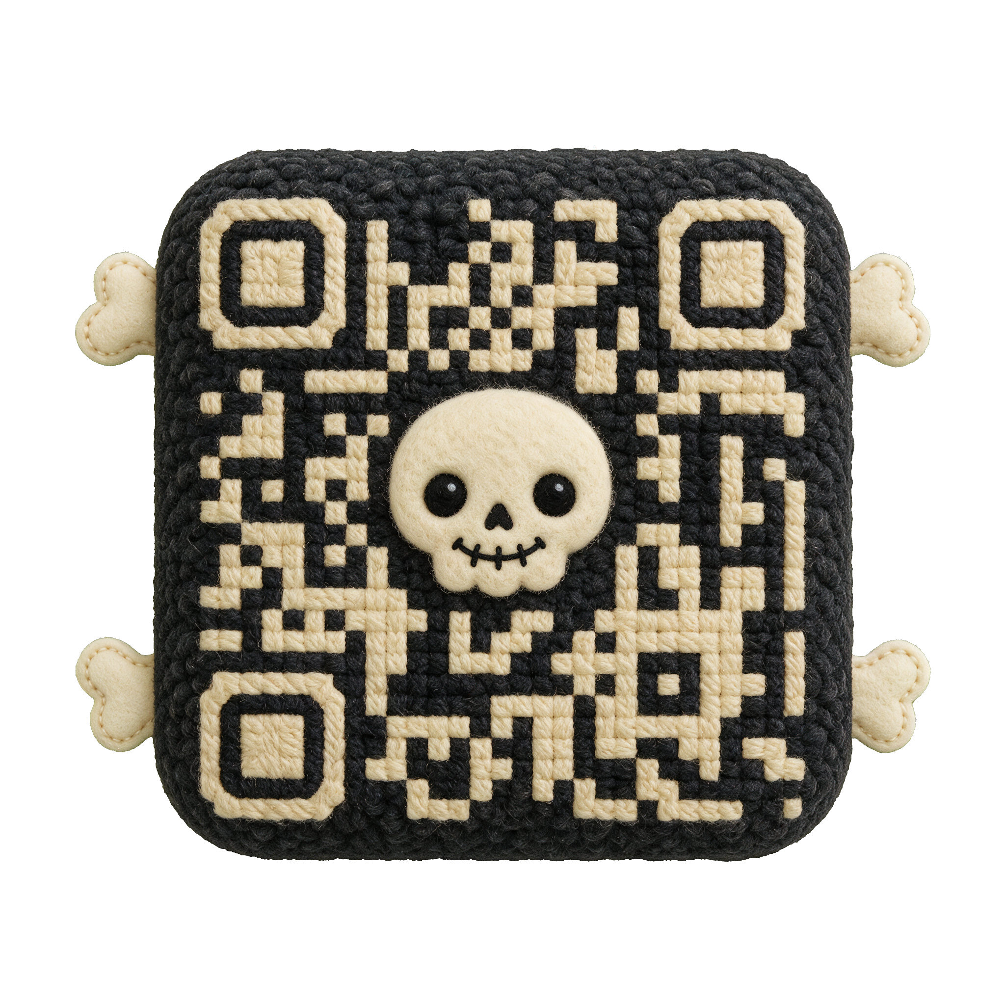 Skeleton Halloween QR code template preview